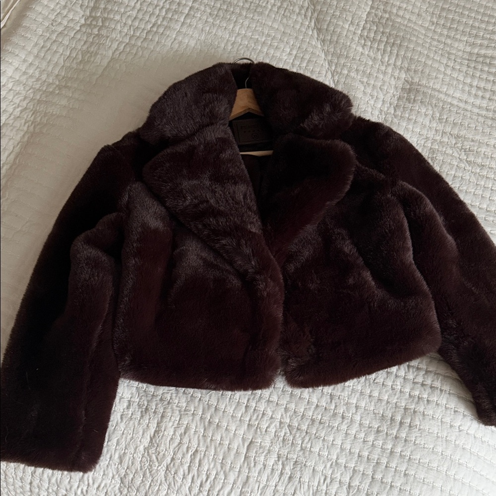 Blank NYC Cropped Teddy Fur Coat